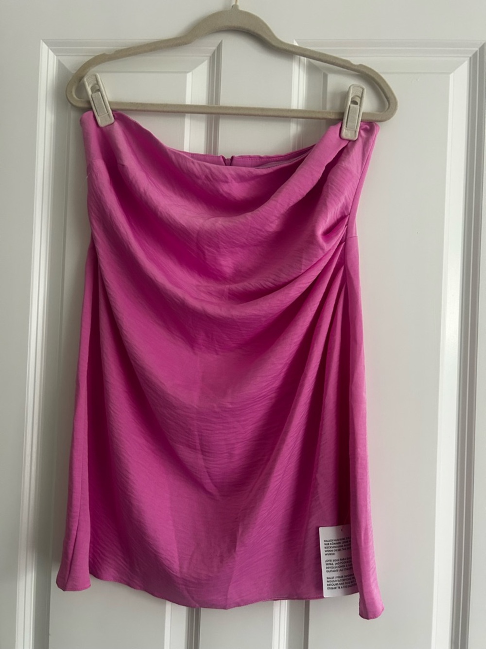 Fuchsia Cowl Neck Mini Dress